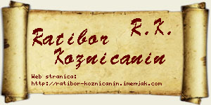 Ratibor Kozničanin vizit kartica